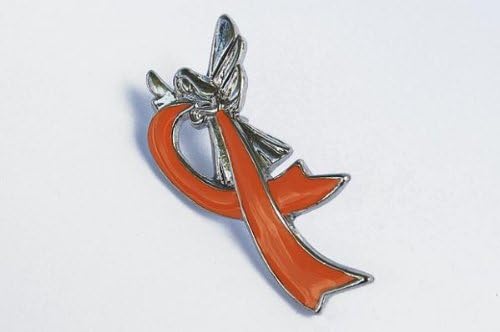Cancer Awareness Angel Pin - Kidney Cancer (Orange)