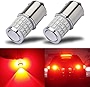 iBrightstar Newest 9-30V Super Bright Low Power 1156 1141 1003 BA15S LED Bulbs with Projector replacement for Tail Brake Lights, Brilliant Red