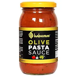 Olive Pasta Sauce | Pizza Pasta Sauce l Ready to Eat Healthy Food l Gluten Free l Vegan and Natural Ingredients l Made with Fresh Tomatoes | Use with Cheese on Pizza Base | Enjoy with Penne, Spaghetti, Fusilli, Macaroni, Hakka Noodles, Rice Noodles or whole wheat pasta |385G