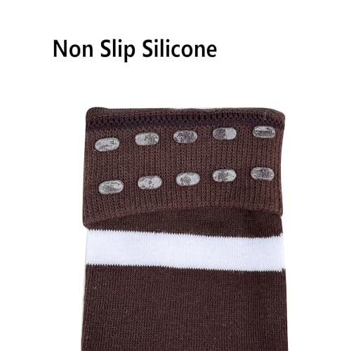 Image of Bestjybt Women Thigh High Socks Cotton Warm Striped Over Knee High Socks | Well-made, Not Sheer, Thick, Leg Warmers, Long Knee High Boot Socks, Comfortable, Thigh-friendly, Stay up, Fit Well