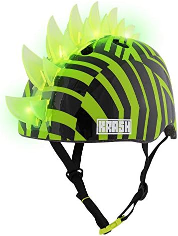 Krash unisex teen Krash Mohawk Bike Youth Helmet, Dazzle Green LED, One Size US