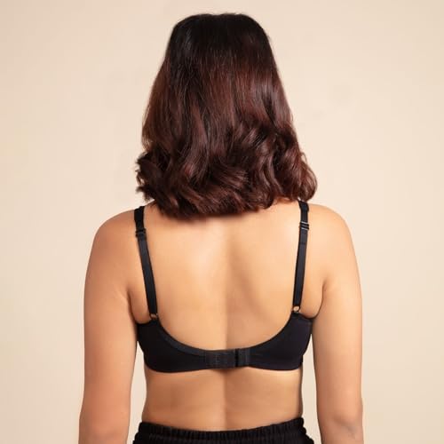 Image of NYKD (NYB169 Cotton Anti Microbial Non Padded & Non Wired Side Support Shaper Bra for Women | Full Coverage Bra with Detailed Contoured Lift & Shape with Wide Straps (Pack of 2)