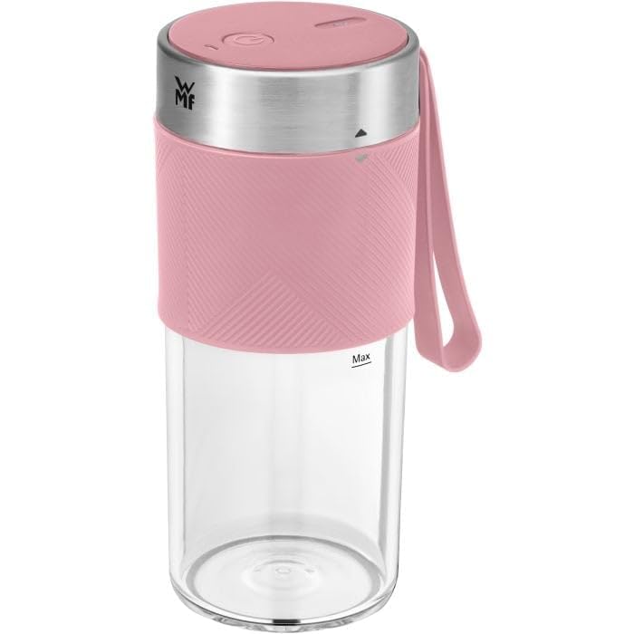 WMF Küchenminis Mix on the Go 300 ml, Mini Mixer to Go, USB Mixer Smoothie Maker, mixeur personnel rechargeable, mixeur portable pour smoothies, shakes, rose