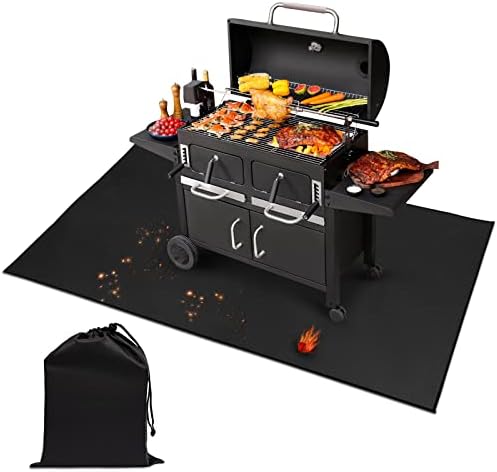 Grill Mats for Outdoor Grill - 40 x 50 Inch Fireproof Pit Mat Protects Decks and Patio - Oil-Proof & Waterproof Grill Pad for Fire Pit