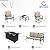 MFSTUDIO Patio Furniture Sets with 45" Gas Fire Pit Table, 8 Pieces Outdoor Metal Conversation Sets with 1 x 3-Seat Sofa, 2 Single Chairs, 2 Swivel Chairs and 2 Ottomans, Beige Cushion