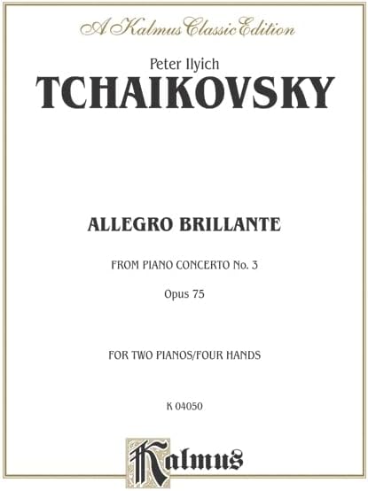 Piano Concerto No. 3, Op. 75, (1st movement only) (Allegro Brillante) (Kalmus Edition) Paperback – March 1, 1985