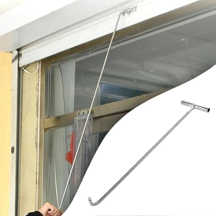 38cm Steel Manhole Hook Tool, T Shape Lifting Hook, Single Sharp Puller with Ergonomic Handle, Multipurpose Manhole Cover Opener for Sewer, Drain Storage Facility Utility