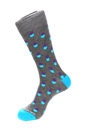 Lazy DotCrew Sock Fits Size 8 to 13 Light Grey Heather/Purple