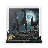 NAOCARD Acrylic Display Case for Lego Icons Captain Jack Sparrow's Pirate Ship, with LED Light, Display Box Compatible with Lego Black Pearl 10365- Case Only, No Model