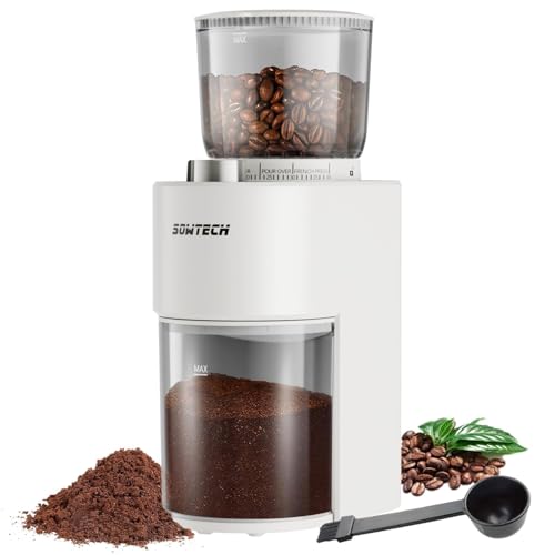 SOWTECH Conical Burr Coffee Grinder, Adjustable Electric Mill, 38...