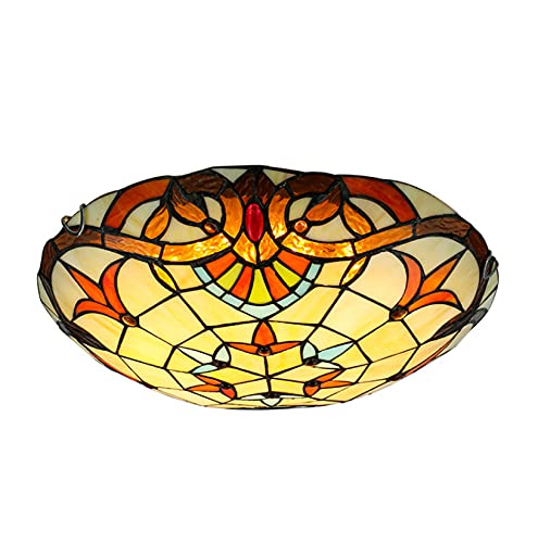 Plafonnier vitrail baroque flush mount luminaire vintage plafonds chambre salon café 40cm