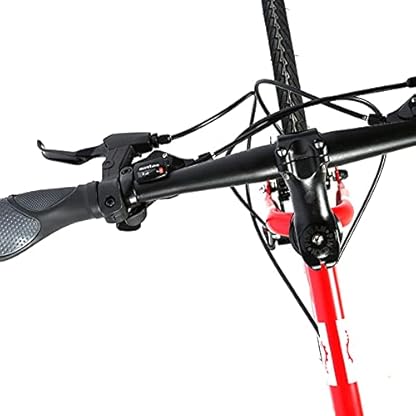 21-Gang-Rennräder, zusammenklappbares Mountainbike für Erwachsene, leichtes, Robustes Fahrrad aus Kohlenstoffstahl, Doppelscheibenbremsen, Vorderradfedergabel für Herren – Bild 3