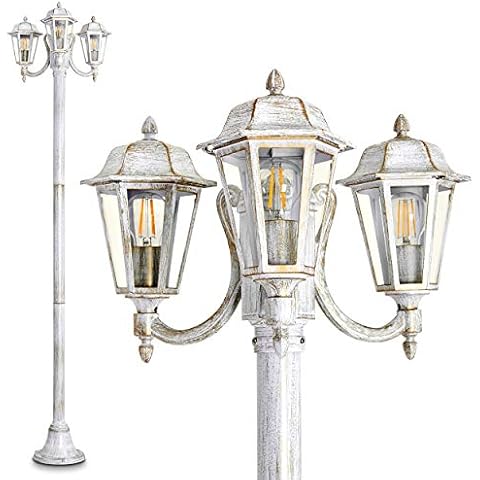hofstein Antique Outdoor Lamp with 3 Arms Cover