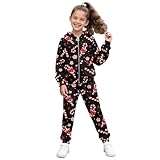 YECARYPOD Christmas Candy Cane Boys Girls Zip Up Hoodie and Sweatpant Set for Kids 2 Piece Outfits Pants Set Active Sweatsuit Fashion Tracksuit Long Sleeve Pullover Sweatshirt Jogger Pants
