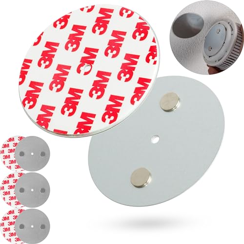 Soporte Magnético para Alarma de Humo, 4 piezas, Diámetro Ø 70 mm, para pegar o atornillar, adhesivo para las alarmas de incendios y humo, soporte detectore incendio humo, soporte almohadilla adhesiva