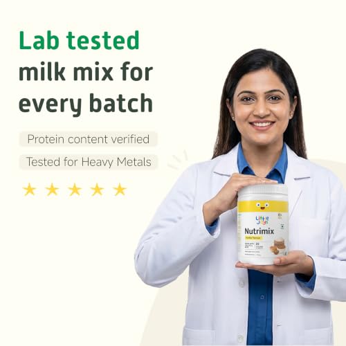 Image of Little Joys Nutrimix Protein Powder for Teenage Boys & Girls (13-18 years) | 12g Protein | No Added Sugar | Ragi, Bajra, Jowar, Almonds & Walnuts | For Energy, Immunity & Brain Health | Vanilla, 350g