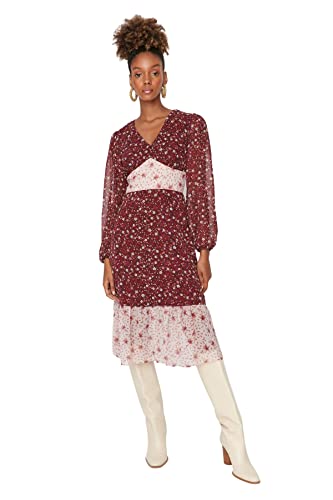 Robe midi femme Trendyol style patineuse fluide et décolleté col V