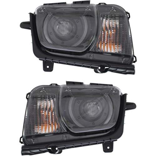 For Chevy Camaro Headlight Assembly 2010 11 12 13 14 2015 Pair Driver and Passenger Side Type1 Model HID DOT Certified | GM2502340 | GM2503340 | 20981021