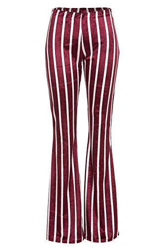 FASHIONOMICS Womens Boho Comfy Stretchy Bell Bottom Flare Pants (M, Velvet WN)