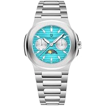 Quartz Womens Watches Luxury Stainless Steel Waterproof Wrist Watch for Women, Ladies Wristwatch, Synthetic Sapphire, Auto Date, Moon Phase, Week Display