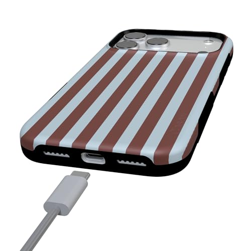 Casely iPhone 17 Pro Case | Sunday in Brooklyn | Chocolate Blue Stripes | Bold Protective Design | Compatible with MagSafe by Casely - Used condition - Image 5