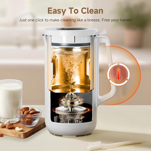 Image of AMZCHEF 10 in 1 Nut Milk Maker Machine, 40oz Soy Milk Blender,10 Blades | Homemade Almond, Oat, Coconut, Plant Based Milks and Non Dairy Beverages, Delay Start, Keep Warm, Auto-clean
