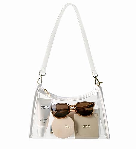 Image of Clear PU Shoulder Purse Bag for Stadium Events and Concert or Sports