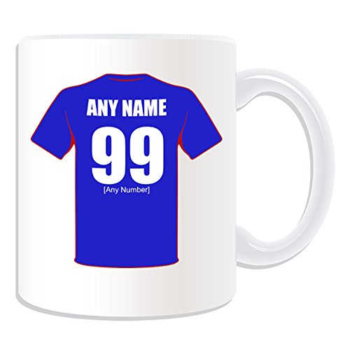 UNIGIFT Personalised Gift - Rangers Mug (Football Design Theme, White) - Any Name/Message on Your Unique Mug - The Teddy Bears Light Blues Club
