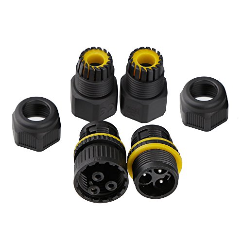 Chestele 3-poliger Kabelschnellverbinder, Kabelanschlussdose für den Außenbereich, IP68 im Außenbereich, wasserdichtes Kabel, Anschlussdose, 2 Stück
