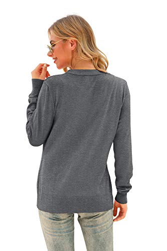 Image of VIISHOW Women Long Sleeve Button Down V Neck Lightweight Basic Knit Sweater Cardigan