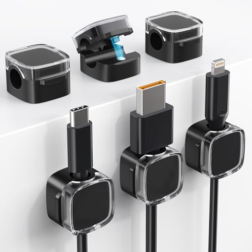 Magnetic Cord Clips, 6 Pack Cord Organizer Holder for Desk