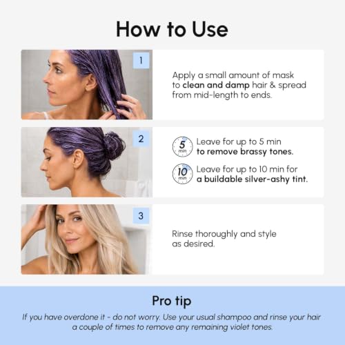 Image of MAREE Anti Yellow Purple Hair Mask for Damaged Hair - Purple Deep Conditioner & Blonde Toner - Hydrating Deep Conditioning for Dry, Curly, Blonde, Orange, Brassy, Bleached - Mascarilla para el Cabello