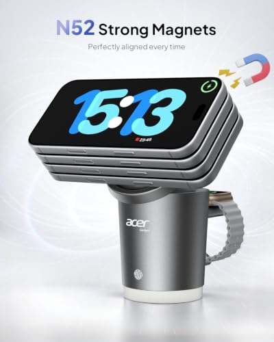 Acer 3 in 1 Wireless Charging Station for Apple, 25W Qi2.2 Magnetic Charger - image 3