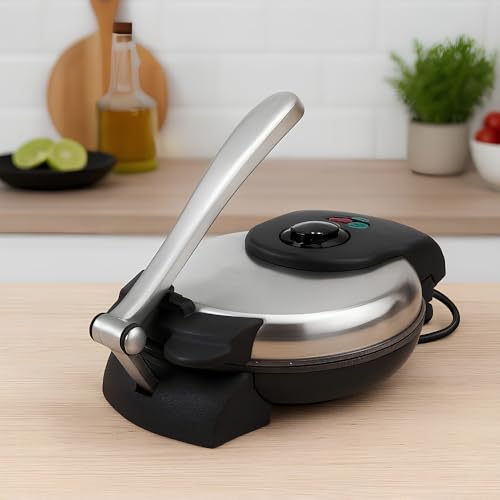 Image of Drumstone (𝐋𝐢𝐦𝐢𝐭𝐞𝐝 𝐓𝐨𝐝𝐚𝐲) Non Stick Electric Roti & Khakra Maker 1000 Watt, Adjustable Heat Control Roti and Khakhra Press with Stainless Steel Design 𝟏𝟓 𝐘𝐞𝐚𝐫𝐬 𝐖𝐚𝐫𝐫𝐚𝐧𝐭𝐲
