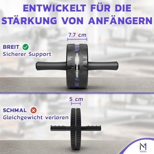 Ab Roller Wheel, Abs Workout Machine, Perfect for Core & Abdominal Strength Training, Exercise Wheels for Home Gym w/Knee Pad, Fitness Equipment for Sports - Image 3