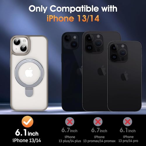 Image of iPhone 13 Magsafe Stand Case | Matte Design & 360 Protection | Military-Grade Apple iPhone 13 Cover | Ultra Premium - Gray