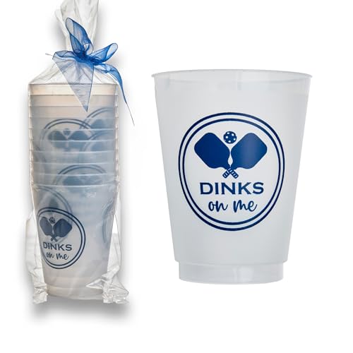 Fresh Pickle - pickleball-themed 16 oz reusable cups, set of 10 (blue)