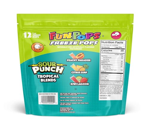 Image of Fun Pops Freeze Pops, Sour Punch Variety Pack, 1oz, 12 Count