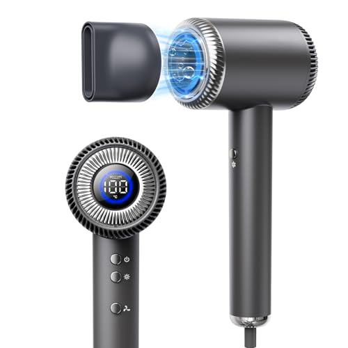 Secador de Pelo Ionico BESTOPE PRO, 110.000 RPM Secador Ionico Profesional, con 5 Velocidades y 6 Temperaturas, Tecnología de Iones Negativos, Gris