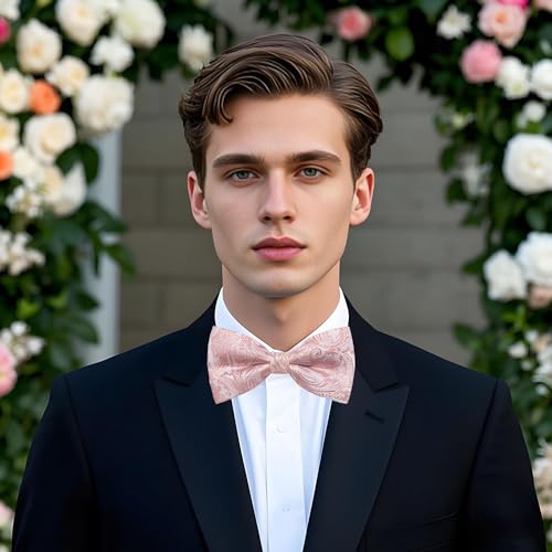 Image of YourTies Bow Ties for Men Pretied Bowties Solid Color Satin Bow Tie Formal Business Tuxedo Wedding Party Prom
