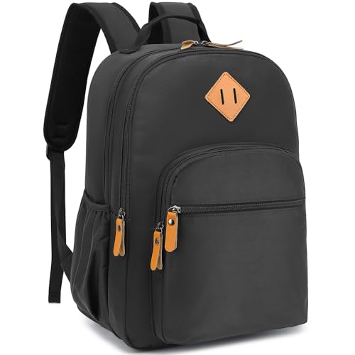 Image of Leaper Travel Backpack for Women Laptop Backpack for Men Water-resistant School Backpack for Girls Kids Boys Back Pack Casual Daypack Satchel Black