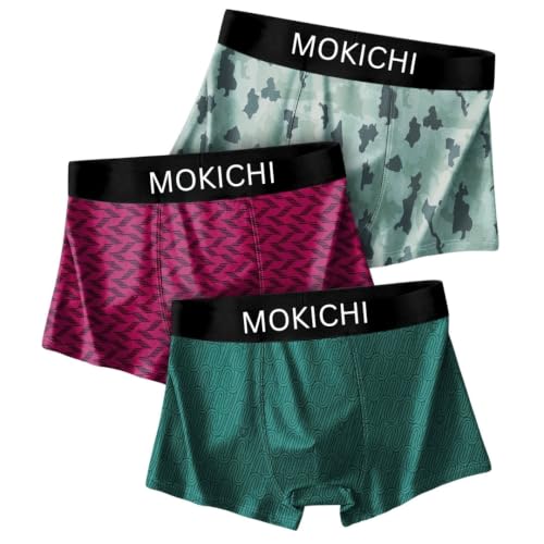 Image of Men's Microfiber Printed Boxer Briefs for Men | Ultra Soft Breathable Stretch Trunks | Moisture Wicking Comfort Fit Innerwear | Elastic Waistband | Assorted Prints | Pack of 3