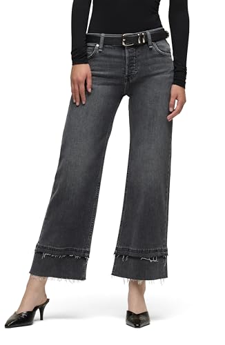 Hudson Women's Rosie High-Rise Wide Leg Ankle Jean, Asphalt, 26