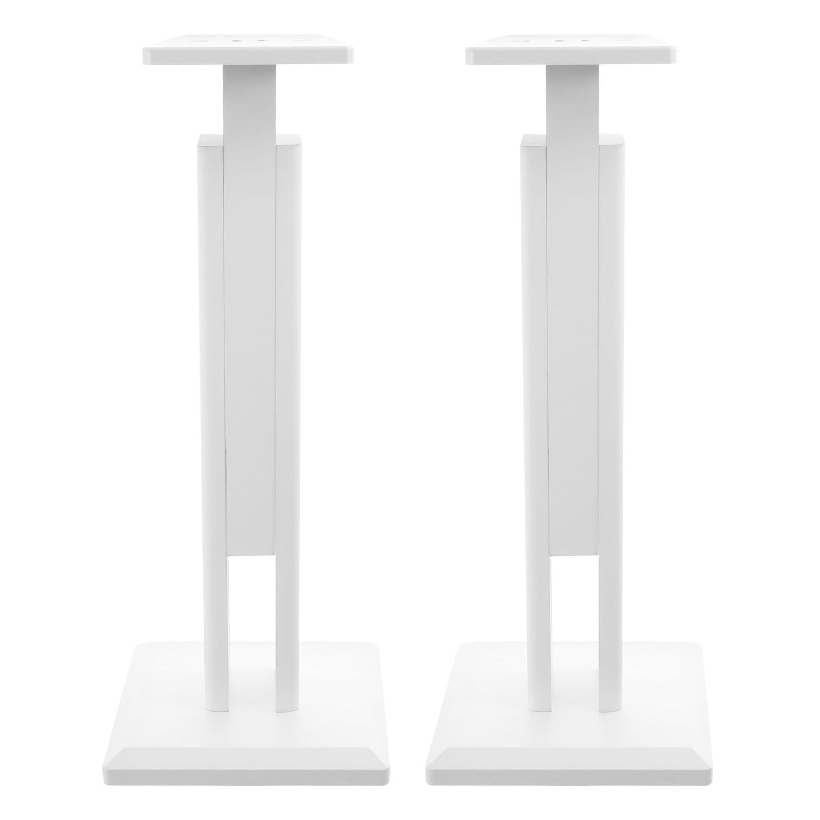 Supporto per altoparlante regolabile in altezza 65 – 85 cm in MDF con cuscinetti antiscivolo e facile da montare, robusto supporto autoportante per home theater e audio surround (bianco)