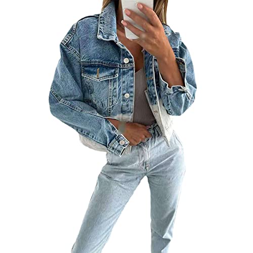 Blouson en denim motif léopard dégradé idéal pour vos sorties en ville