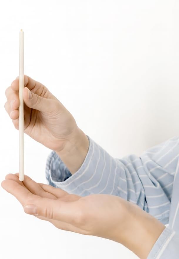 church beeswax candles - 50 pcs. I ritual candles L-7.30 in, Ø-0.24 in I 60 min burning time and of white color I of thin drip- and smokeless candles