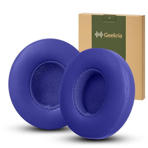 Geekria Repuesto Almohadillas para Beats Solo 2 (B0534) y Solo 3 (A1796) Auriculares Inalámbricos On-Ear, Almohadillas de Reparación (Pop Indigo)