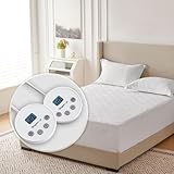 Wapaneus Heated Mattress Pad King Size 10 Heat Settings & Dual Control with 1-12 Hours Timer Auto Off,Deep Pocket Fits up to 18",Microfiber Bed Warmer,ETL Listed Machine Washable,78"x80"