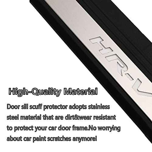 Cebat 4Pcs Led Stainless Steel Car Door Sill Scuff Plate Guard Sills For Honda Hrv 2016-2022 Automotive Door Entry Guard Protector Trim #TOP3