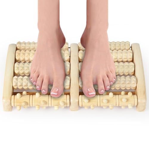 ACWOO Fußmassageroller Holz, Roller Fußmassagegerät, Fußroller Holzroller Fußmassage Fersensporn Massagegerät für Füße-Durchblutungsförderndes Fußmassagegerät, Fußroller Stressreduzierung Entspannung 1